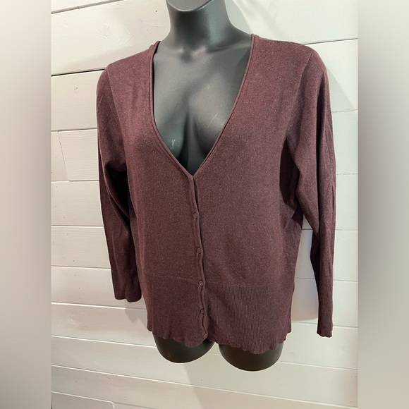 💜 SOYACONCEPT – Plum Buttoned Cardigan (Size XXL) - Picture 10 of 12